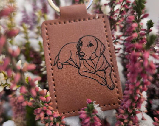 Personalized leather keychain with engraving